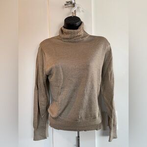 Spanner gold sparkle long sleeve turtleneck sweater - size L